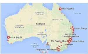 Australia Map with Psychics